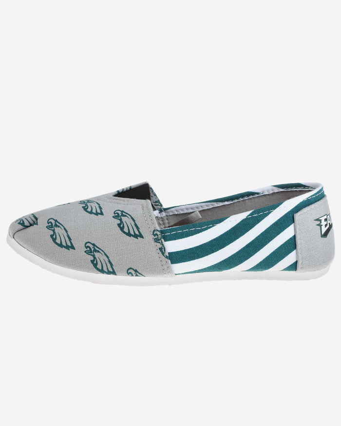 Philadelphia Eagles Womens Stripe Canvas Shoe FOCO - FOCO.com