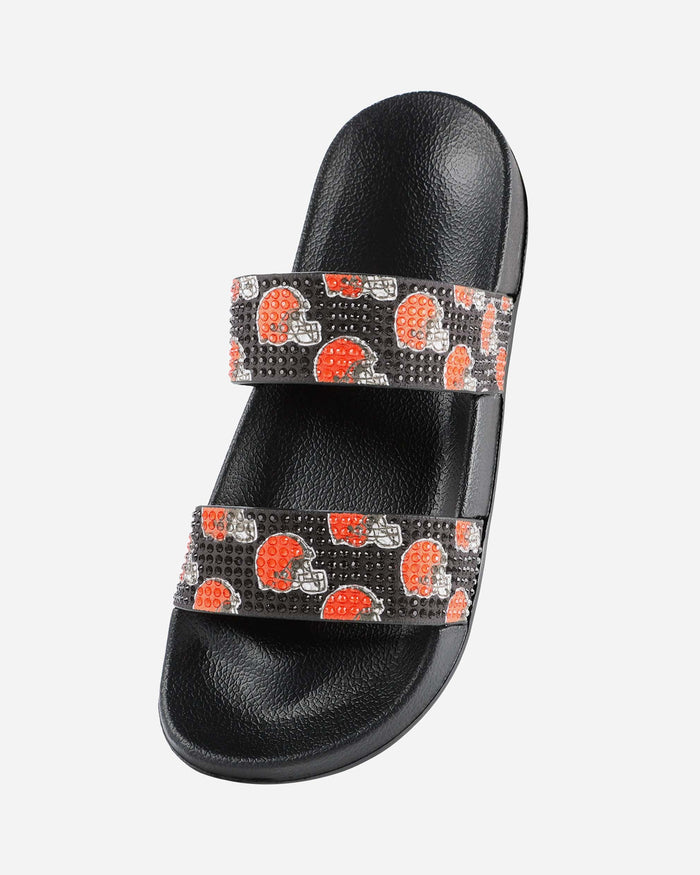 Cleveland Browns Womens Double Strap Shimmer Sandal FOCO - FOCO.com