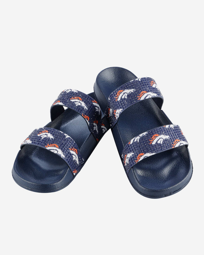 Denver Broncos Womens Double Strap Shimmer Sandal FOCO - FOCO.com