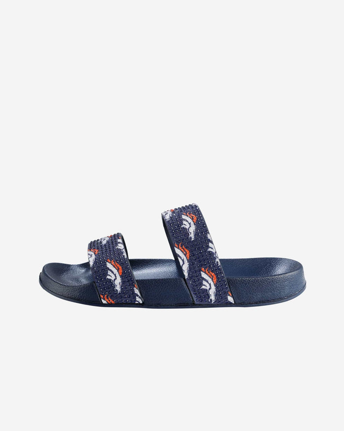 Denver Broncos Womens Double Strap Shimmer Sandal FOCO - FOCO.com