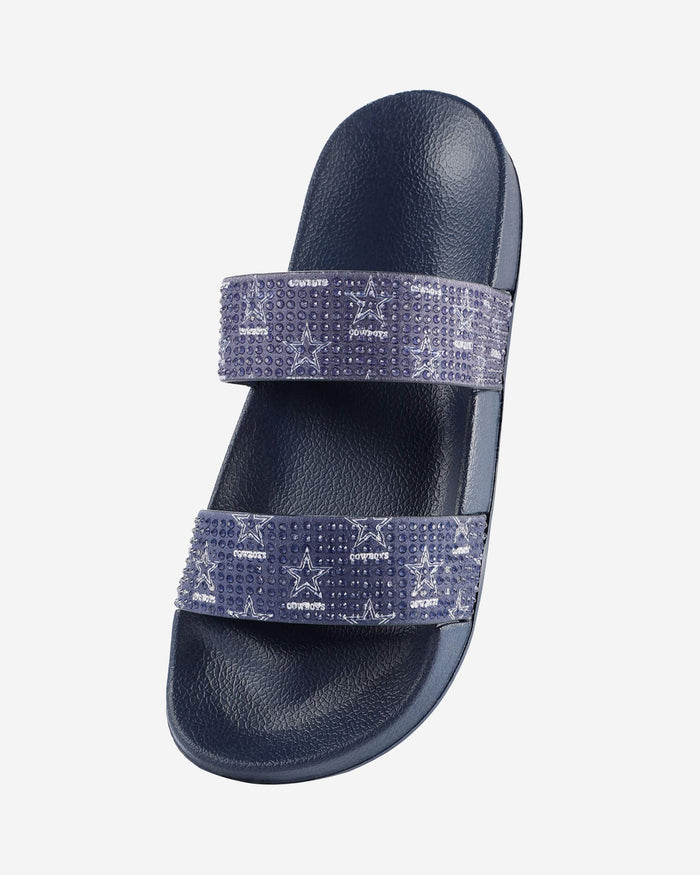 Dallas Cowboys Womens Double Strap Shimmer Sandal FOCO - FOCO.com