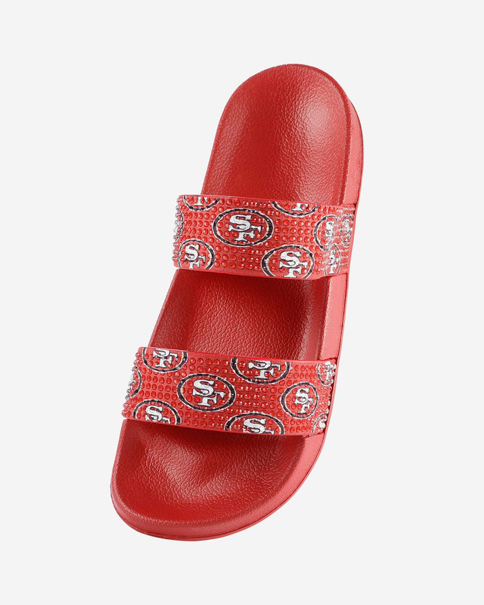 San Francisco 49ers Womens Double Strap Shimmer Sandal FOCO - FOCO.com