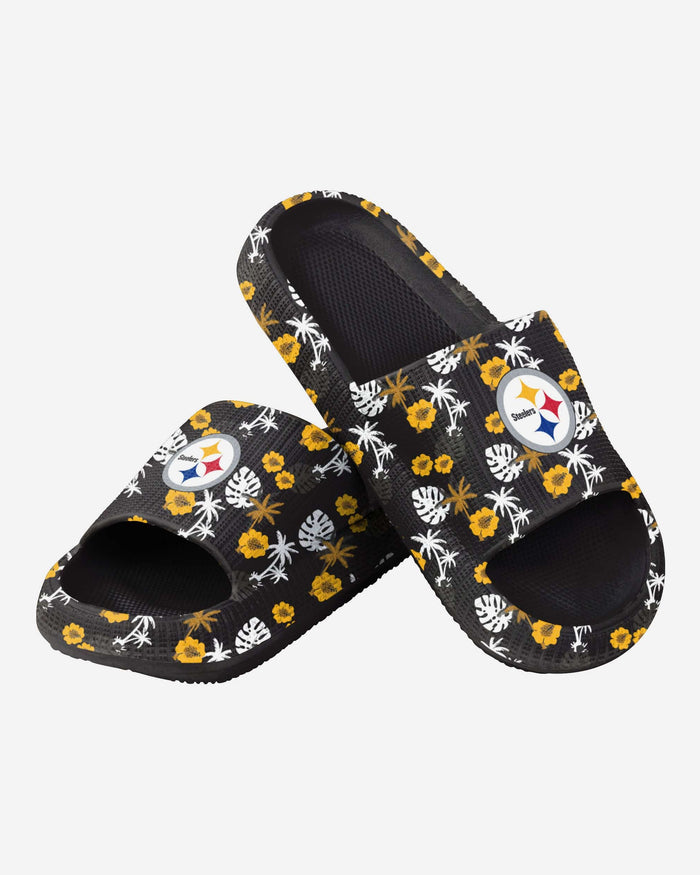 Pittsburgh Steelers Womens Floral Pillow Slide FOCO - FOCO.com