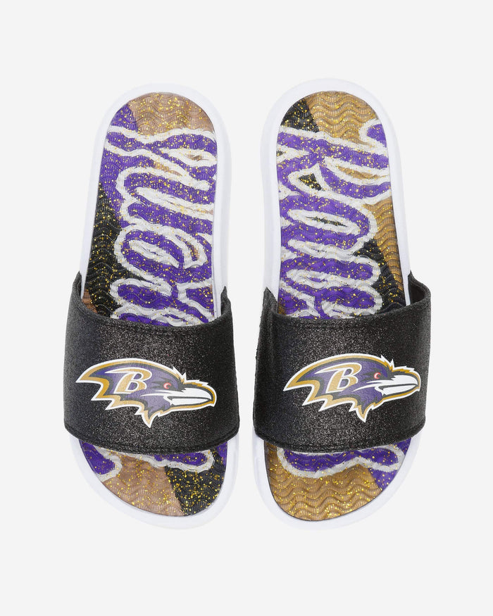 Baltimore Ravens Womens Glitter Gel Slide FOCO S - FOCO.com