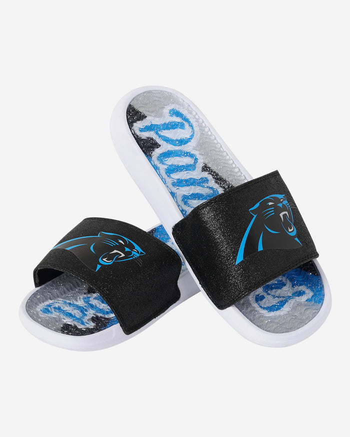 Carolina Panthers Womens Glitter Gel Slide FOCO - FOCO.com