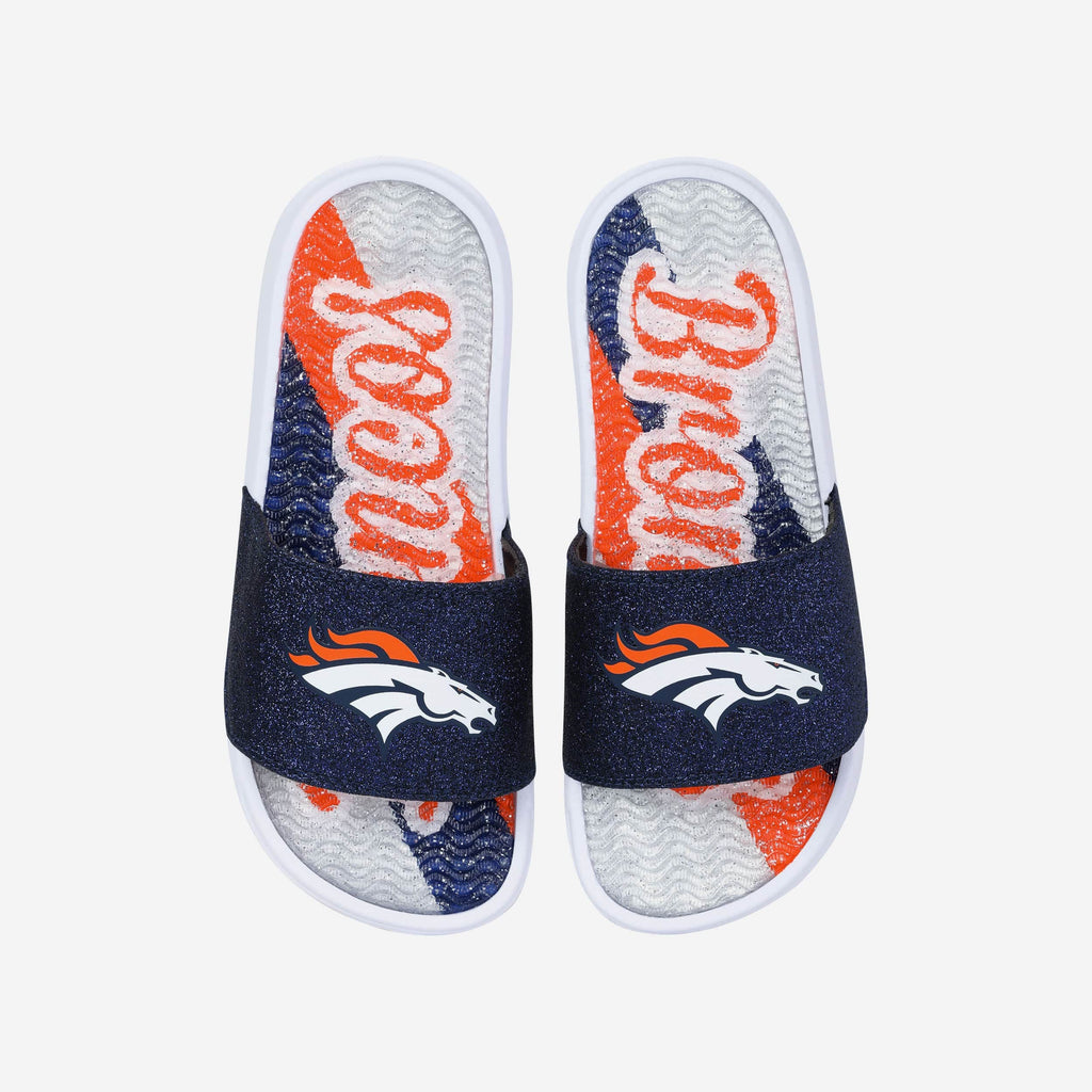 Denver Broncos Womens Glitter Gel Slide FOCO S - FOCO.com