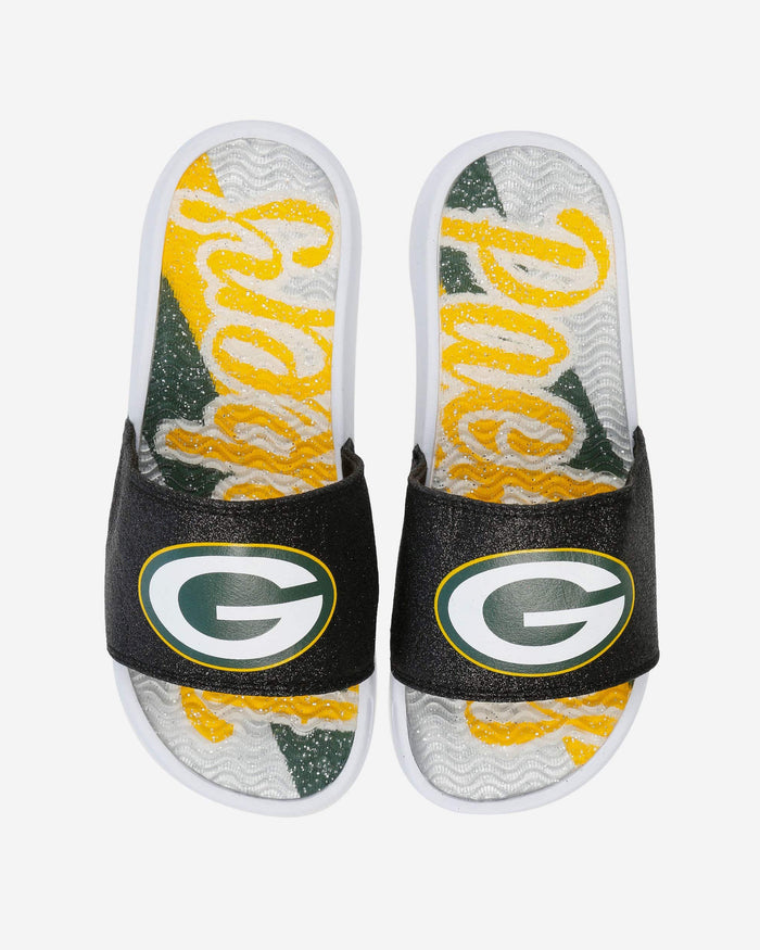 Green Bay Packers Womens Glitter Gel Slide FOCO S - FOCO.com