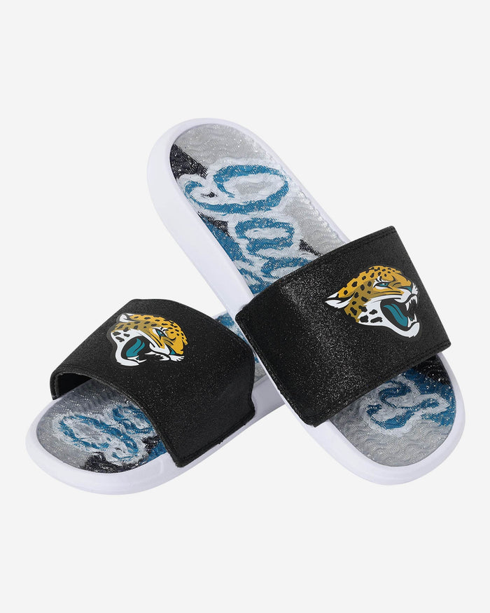 Jacksonville Jaguars Womens Glitter Gel Slide FOCO - FOCO.com