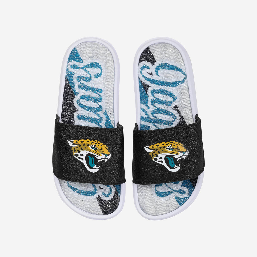 Jacksonville Jaguars Womens Glitter Gel Slide FOCO S - FOCO.com