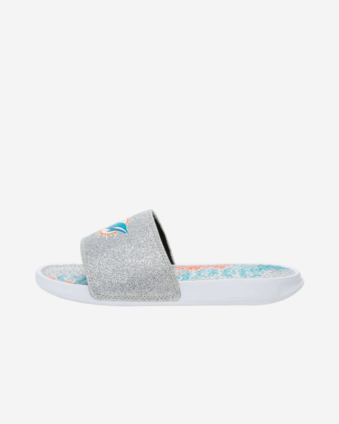 Miami Dolphins Womens Glitter Gel Slide FOCO - FOCO.com