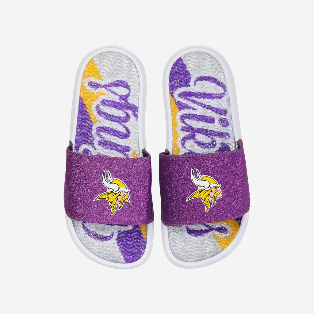 Minnesota Vikings Womens Glitter Gel Slide FOCO S - FOCO.com