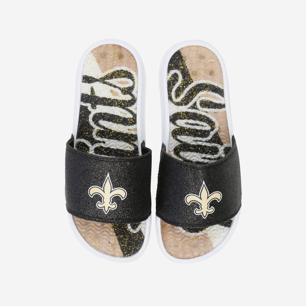 New Orleans Saints Womens Glitter Gel Slide FOCO S - FOCO.com