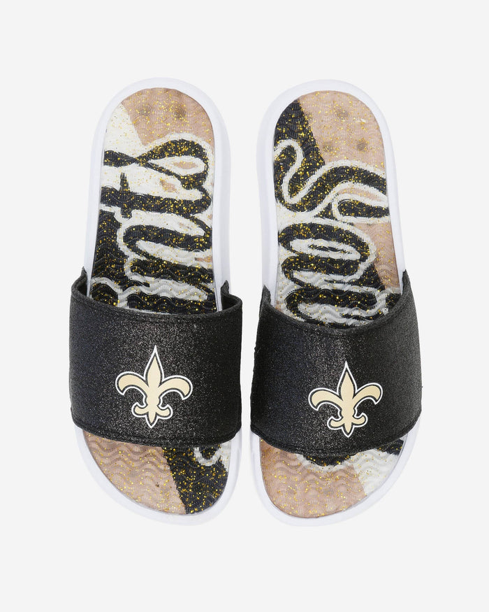 New Orleans Saints Womens Glitter Gel Slide FOCO S - FOCO.com