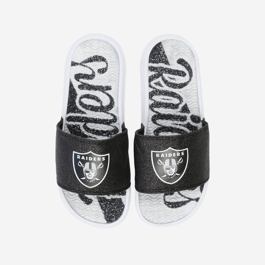 Las Vegas Raiders Womens Glitter Gel Slide FOCO S - FOCO.com