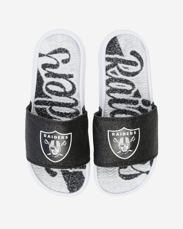 Las Vegas Raiders Womens Glitter Gel Slide FOCO S - FOCO.com