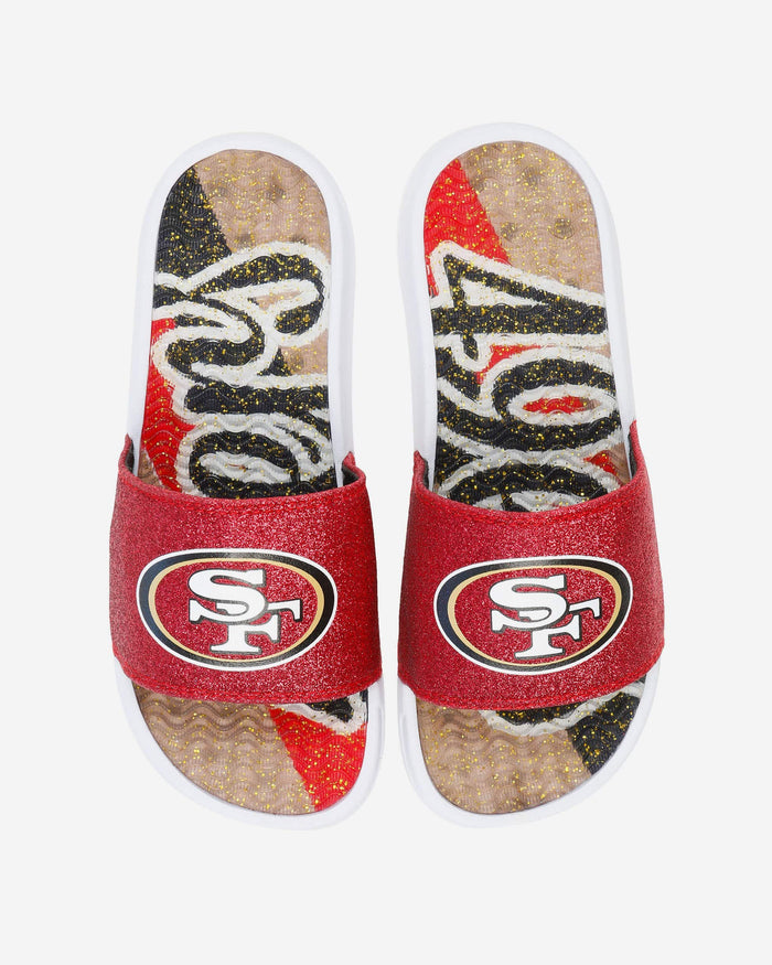 San Francisco 49ers Womens Glitter Gel Slide FOCO S - FOCO.com