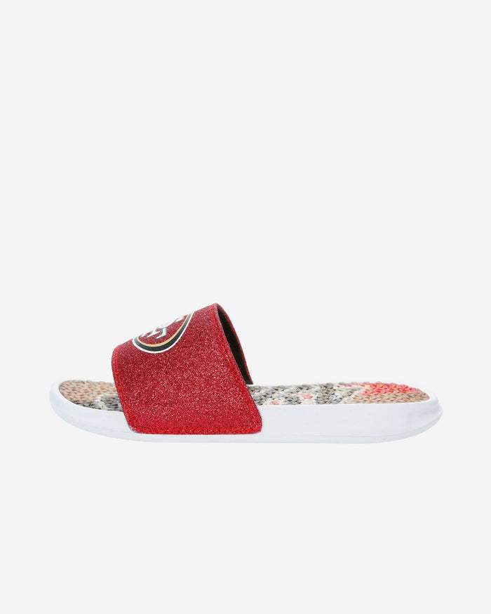 San Francisco 49ers Womens Glitter Gel Slide FOCO - FOCO.com