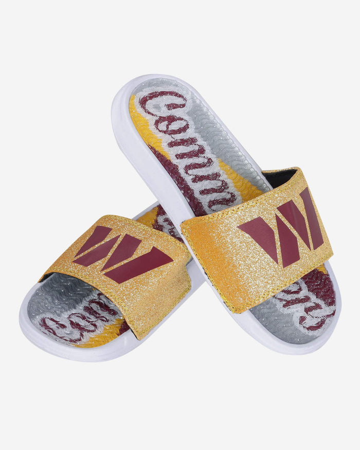 Washington Commanders Womens Glitter Gel Slide FOCO - FOCO.com