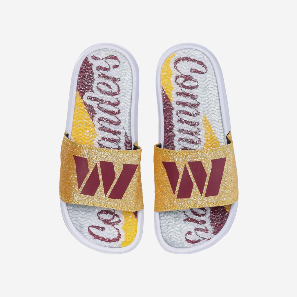 Washington Commanders Womens Glitter Gel Slide FOCO S - FOCO.com