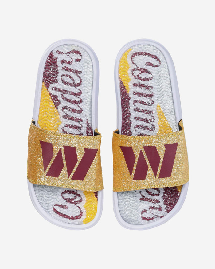 Washington Commanders Womens Glitter Gel Slide FOCO S - FOCO.com