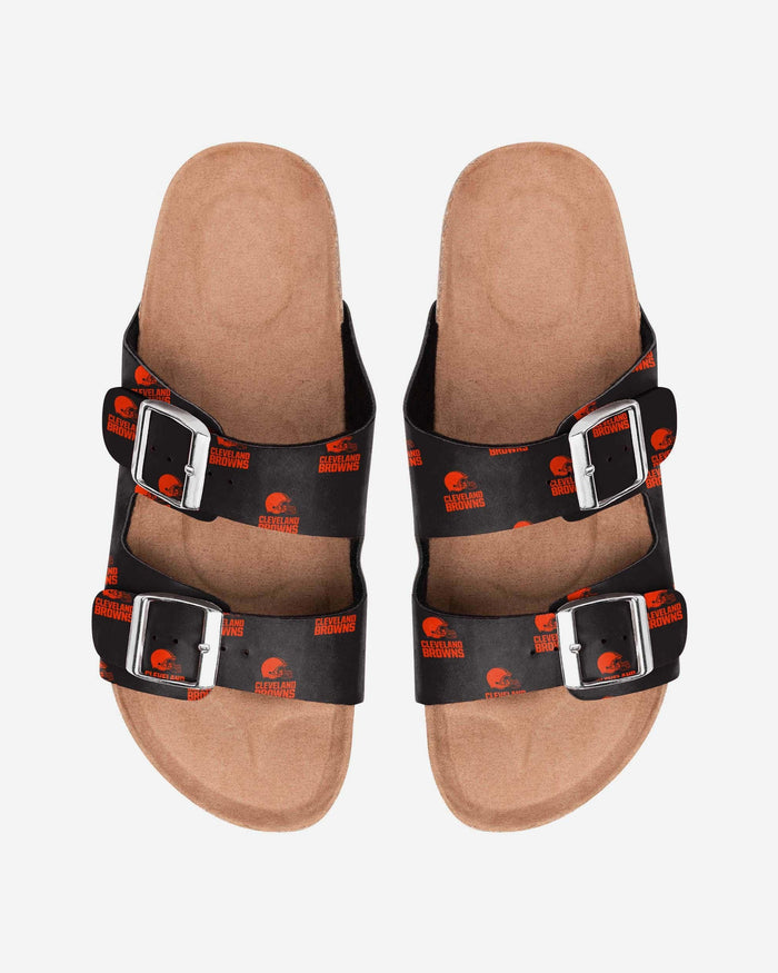 Cleveland Browns Womens Team Logo Double Buckle Sandal FOCO S - FOCO.com