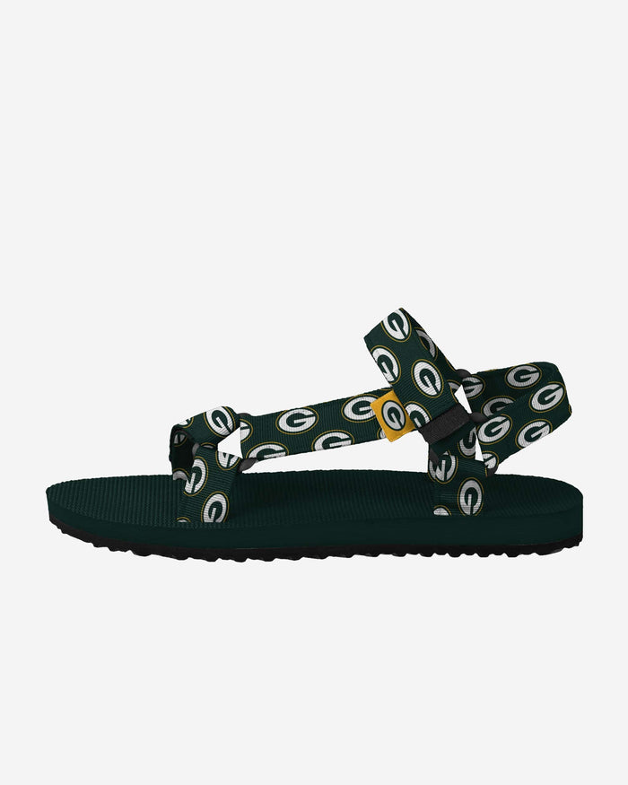 Green Bay Packers Womens Repeat Logo Strap Sandal FOCO - FOCO.com