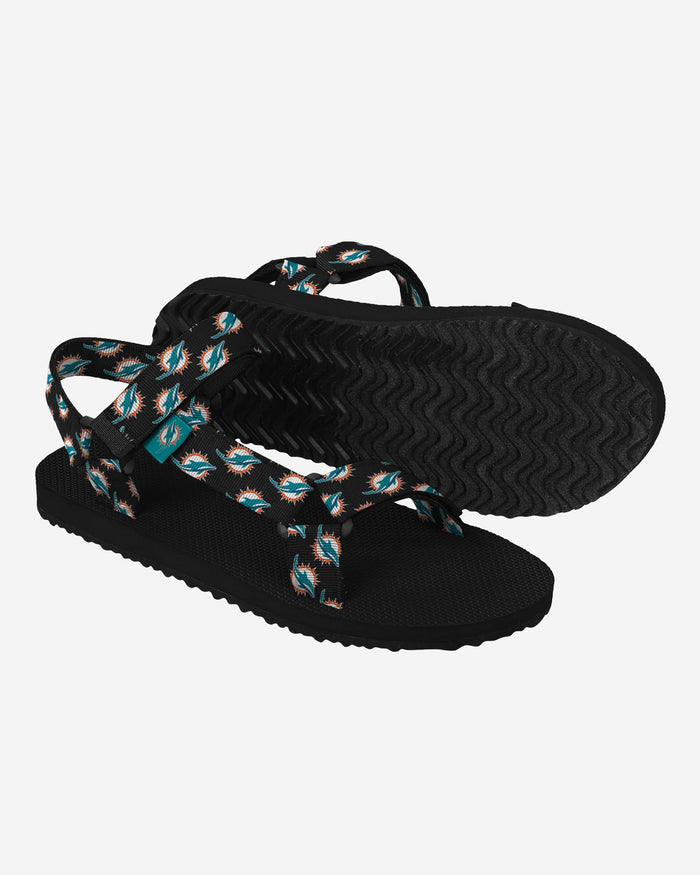 Miami Dolphins Womens Repeat Logo Strap Sandal FOCO - FOCO.com