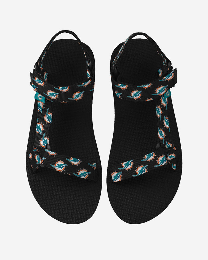 Miami Dolphins Womens Repeat Logo Strap Sandal FOCO S - FOCO.com