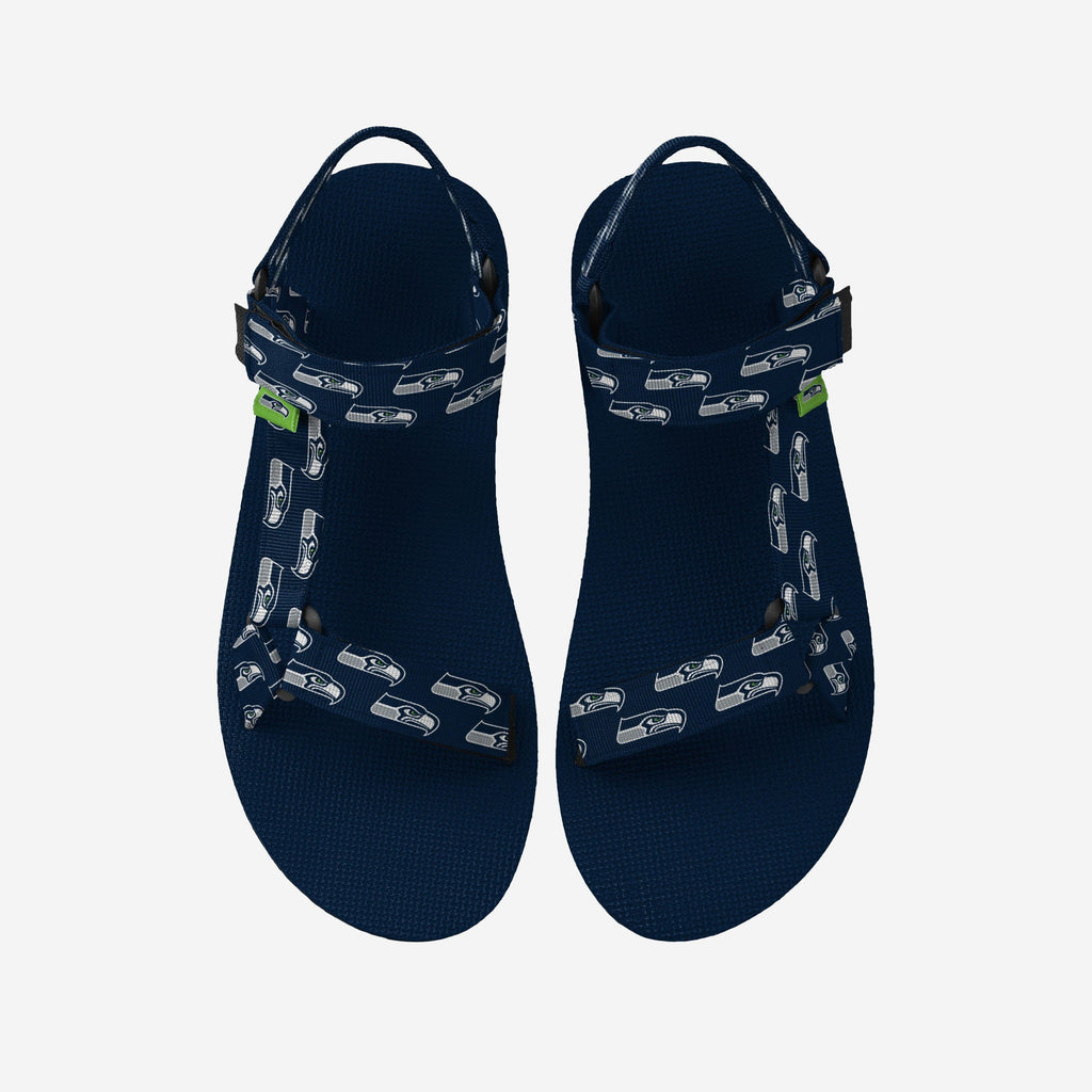 Seattle Seahawks Womens Repeat Logo Strap Sandal FOCO S - FOCO.com