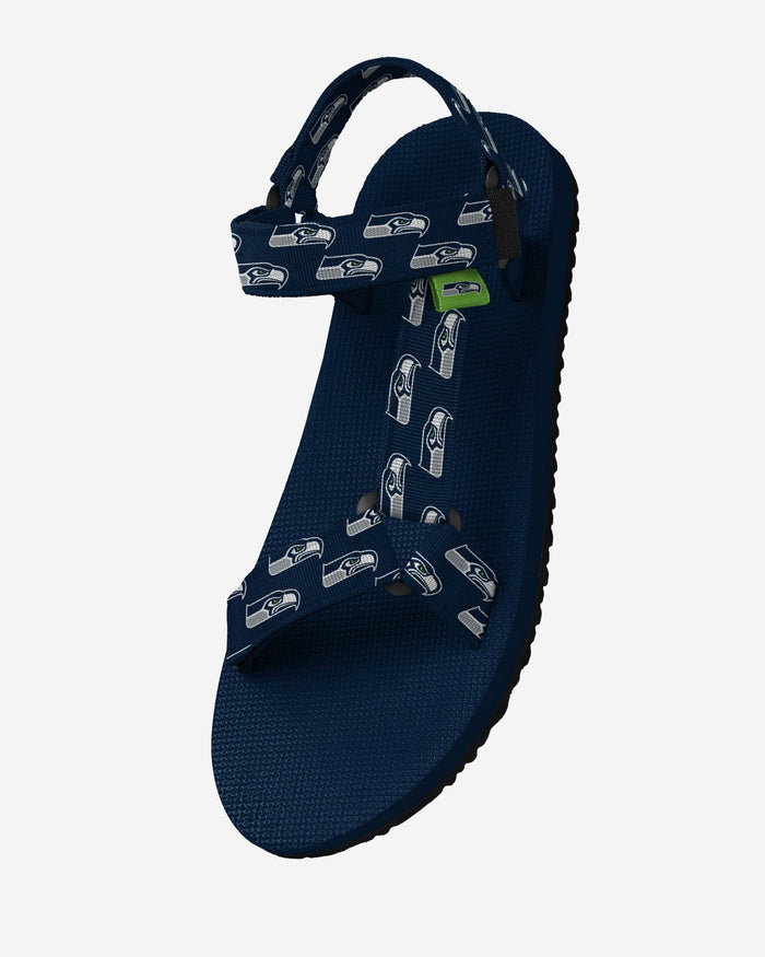 Seattle Seahawks Womens Repeat Logo Strap Sandal FOCO - FOCO.com