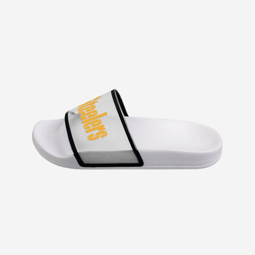Pittsburgh Steelers Womens Clear Wordmark Slide Sandals FOCO - FOCO.com