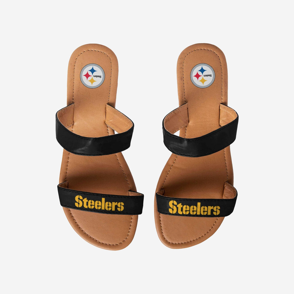 Pittsburgh Steelers Double Strap Slide Sandals FOCO - FOCO.com