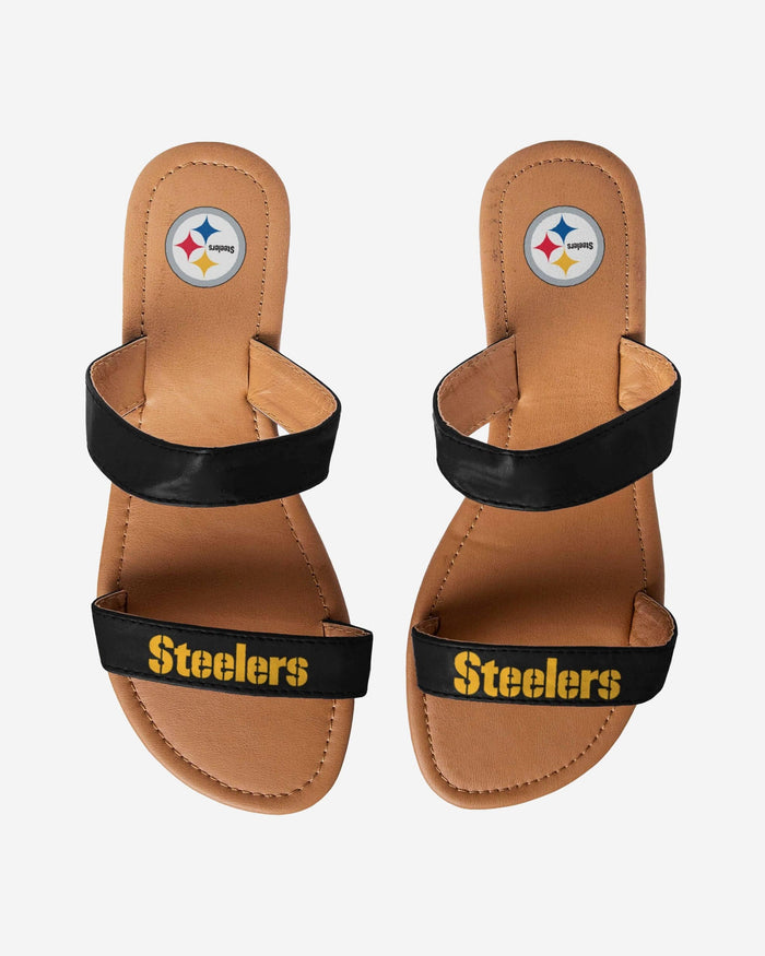 Pittsburgh Steelers Double Strap Slide Sandals FOCO - FOCO.com