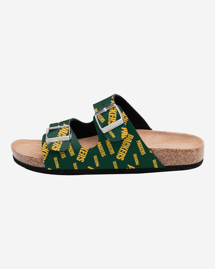 Green Bay Packers Womens Mini Print Double Buckle Sandal FOCO - FOCO.com