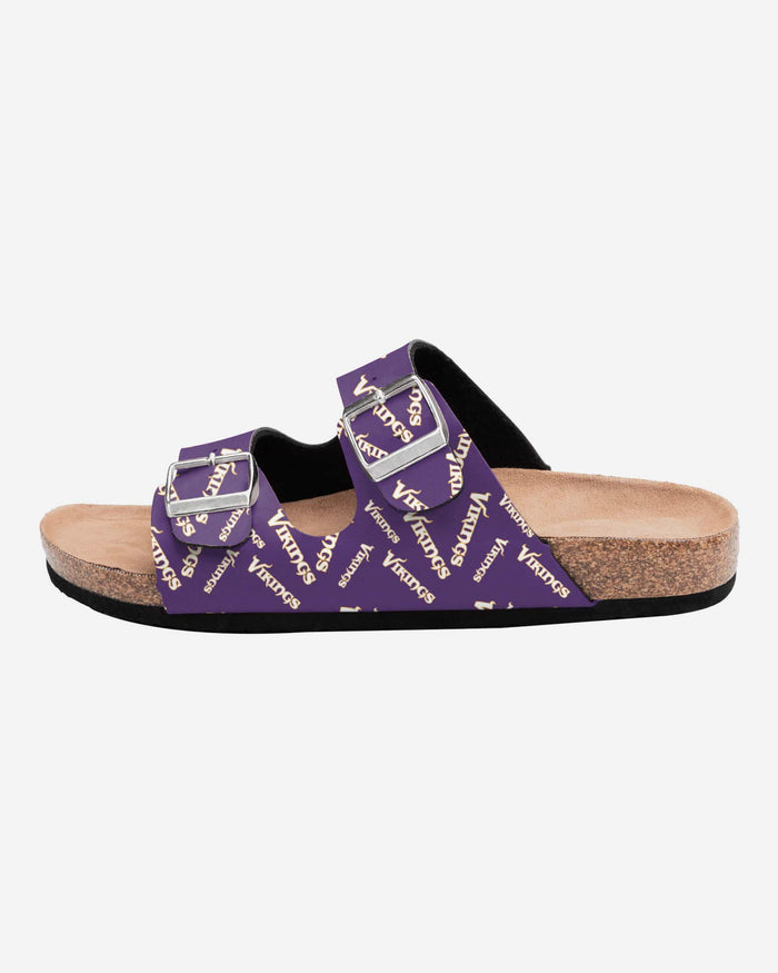 Minnesota Vikings Womens Mini Print Double Buckle Sandal FOCO - FOCO.com
