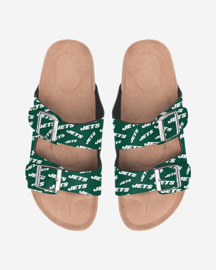 New York Jets Womens Mini Print Double Buckle Sandal FOCO S - FOCO.com