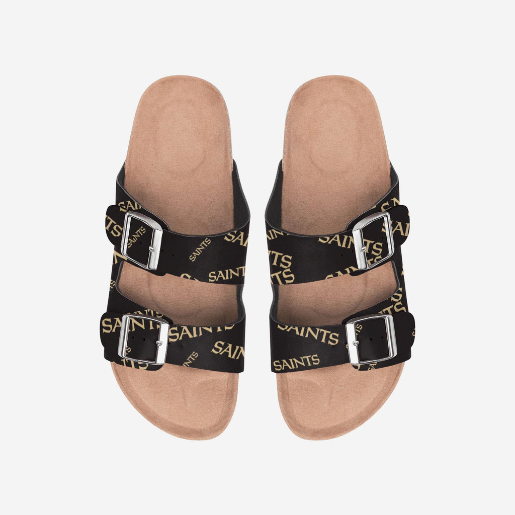 New Orleans Saints Womens Mini Print Double Buckle Sandal FOCO S - FOCO.com