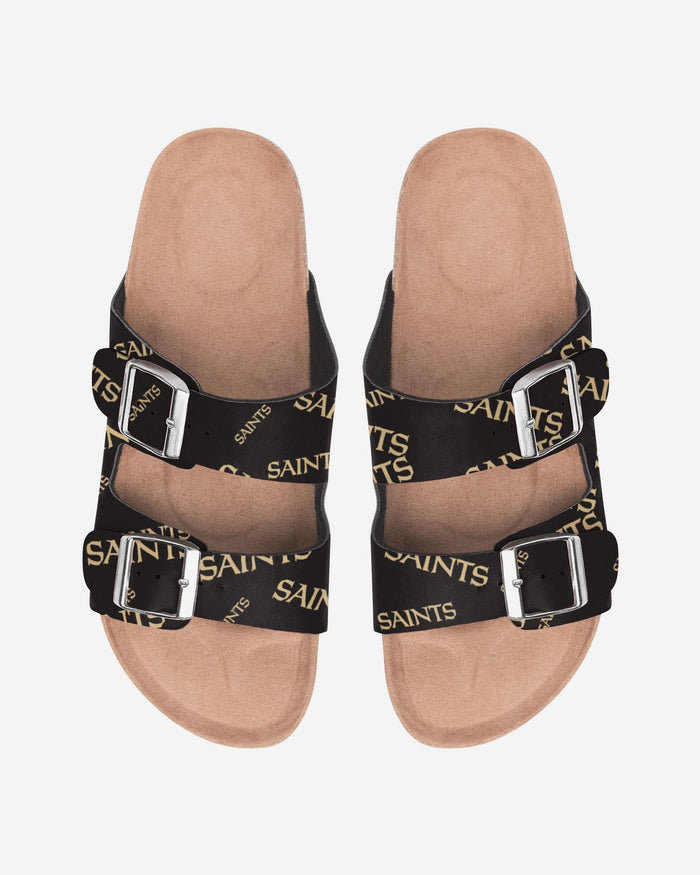 New Orleans Saints Womens Mini Print Double Buckle Sandal FOCO S - FOCO.com