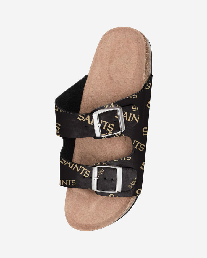 New Orleans Saints Womens Mini Print Double Buckle Sandal FOCO - FOCO.com