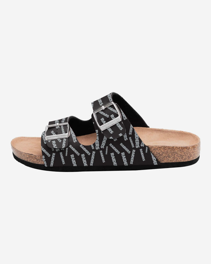 Las Vegas Raiders Womens Mini Print Double Buckle Sandal FOCO - FOCO.com