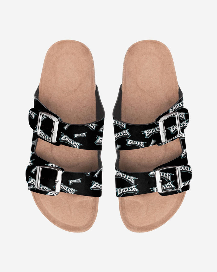 Philadelphia Eagles Womens Mini Print Double Buckle Sandal FOCO S - FOCO.com