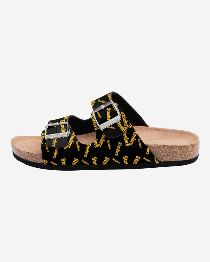 Pittsburgh Steelers Womens Mini Print Double Buckle Sandal FOCO - FOCO.com