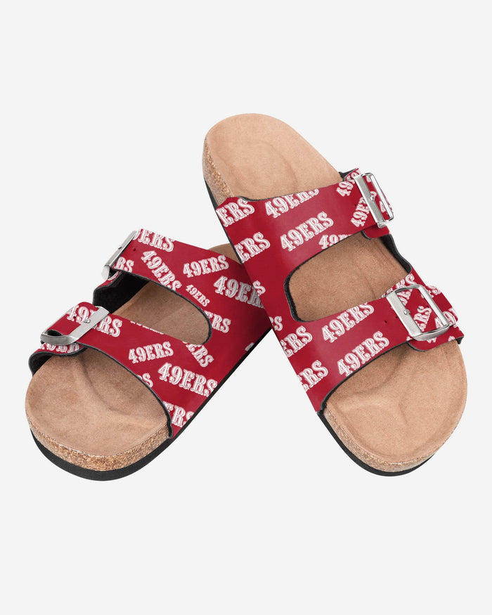 San Francisco 49ers Womens Mini Print Double Buckle Sandal FOCO - FOCO.com