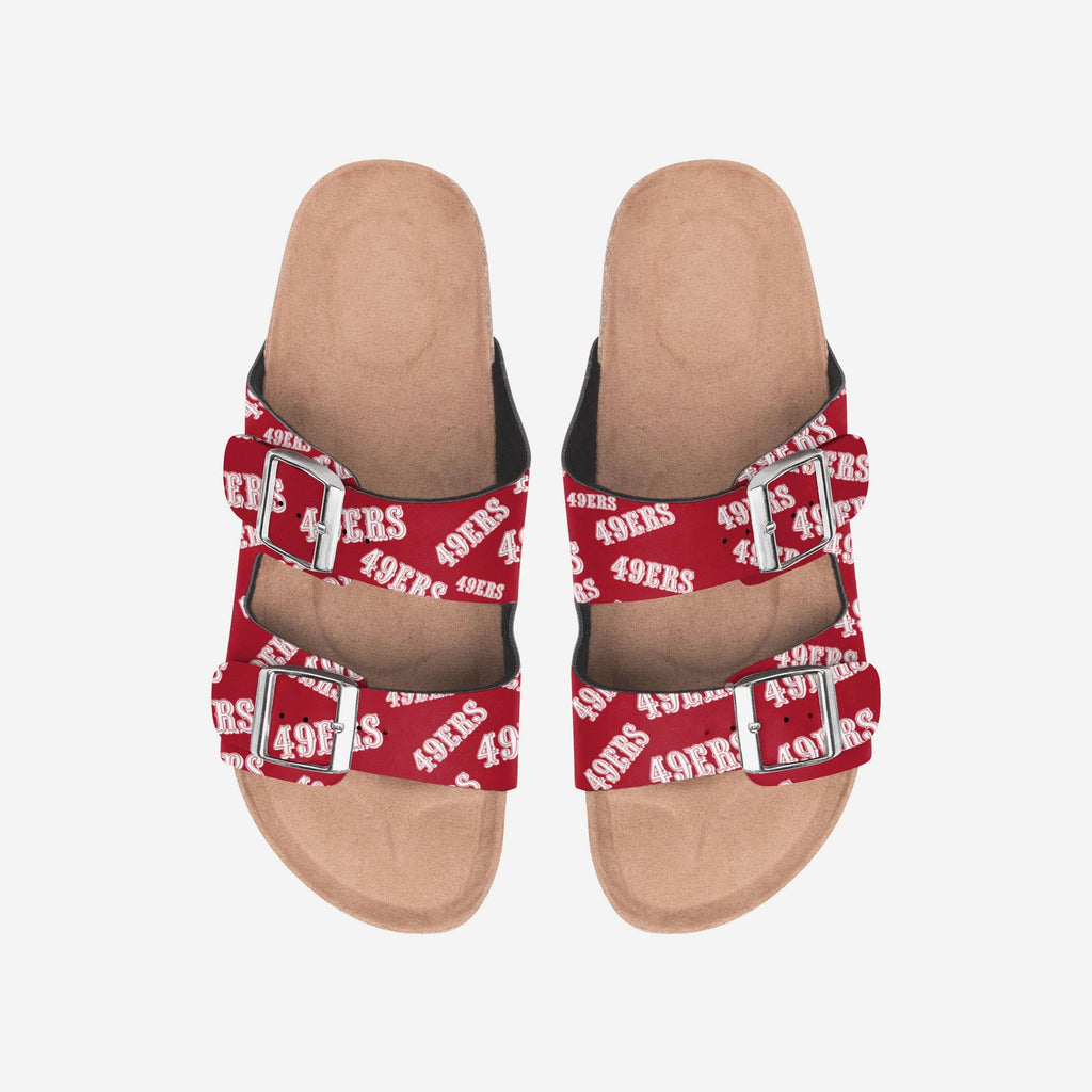 San Francisco 49ers Womens Mini Print Double Buckle Sandal FOCO S - FOCO.com