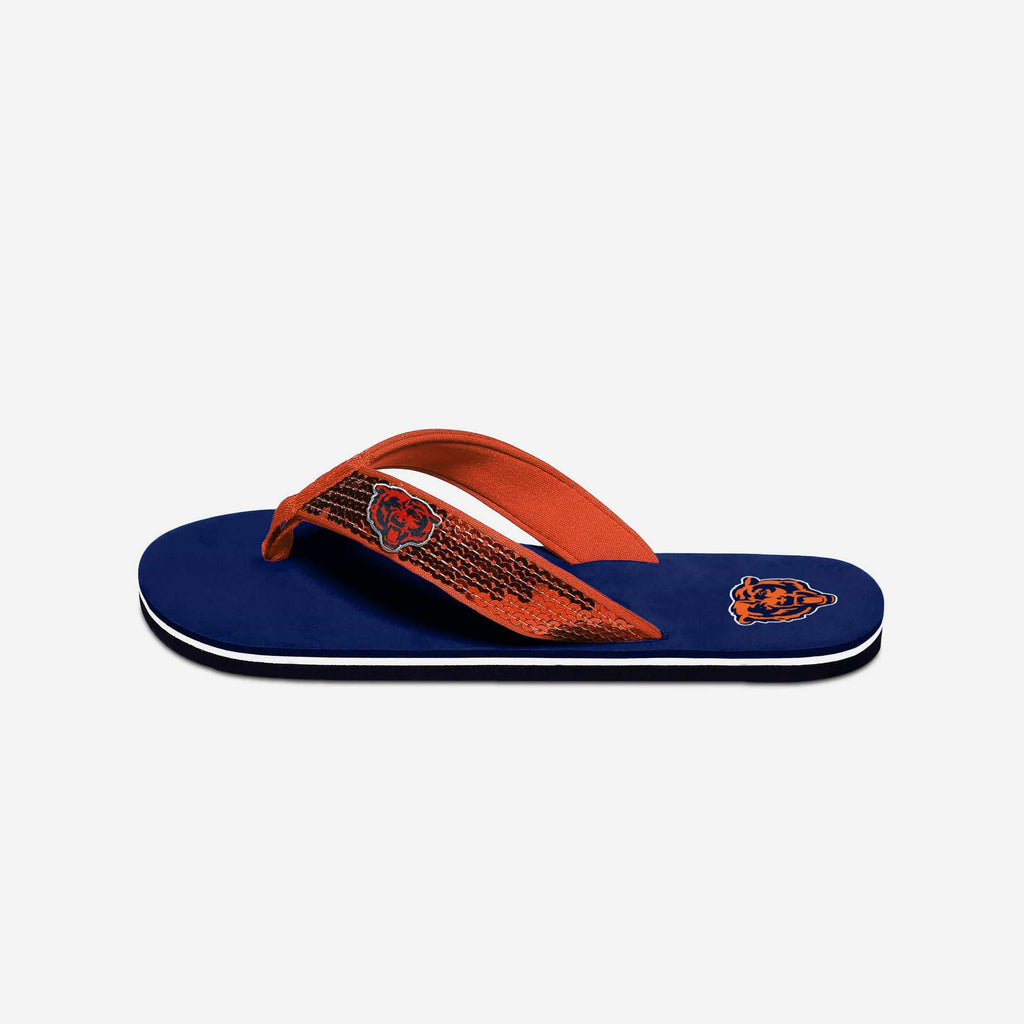 Chicago Bears Womens Sequin Flip Flop FOCO - FOCO.com