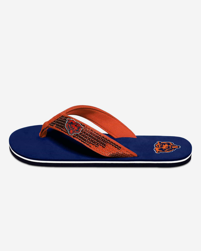 Chicago Bears Womens Sequin Flip Flop FOCO - FOCO.com