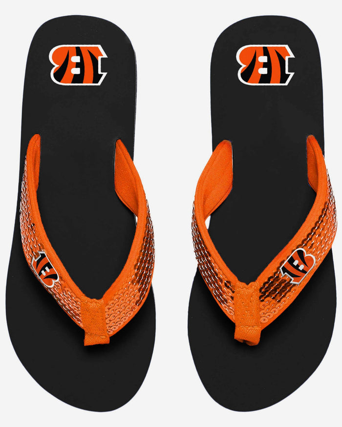 Cincinnati Bengals Womens Sequin Flip Flop FOCO - FOCO.com