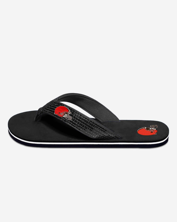 Cleveland Browns Womens Sequin Flip Flop FOCO - FOCO.com