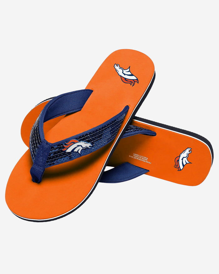 Denver Broncos Womens Sequin Flip Flop FOCO - FOCO.com