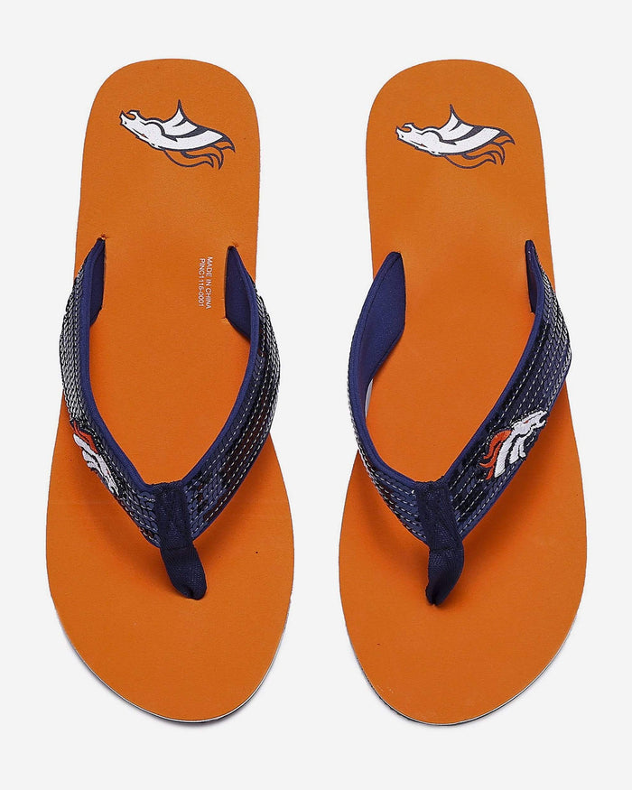 Denver Broncos Womens Sequin Flip Flop FOCO - FOCO.com